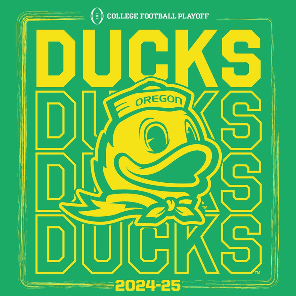 Playoffs, McKenzie SewOn, Green, Crew Neck, Men, Unisex, Football, 2024, Post Season, Duck Mascot, T-Shirt, 919500